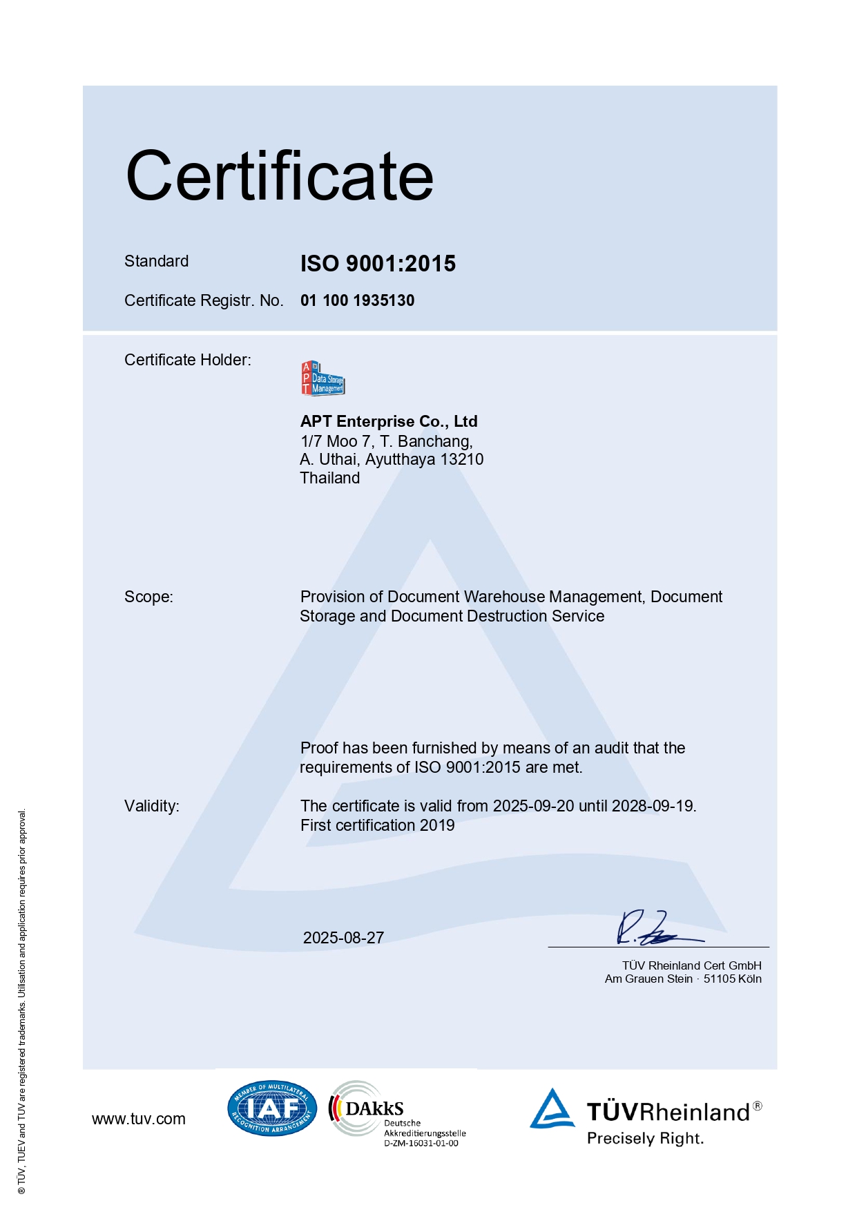 ISO 9001 Certificate English